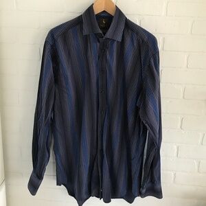 Taylorbyrd Men’s Button down shirt Black Blue Size XL
